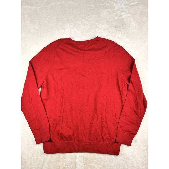 JCP JC Penney Cashmere Blend V-Neck Sweater Mens XL Columbus Red Luxury - Picture 2 of 9